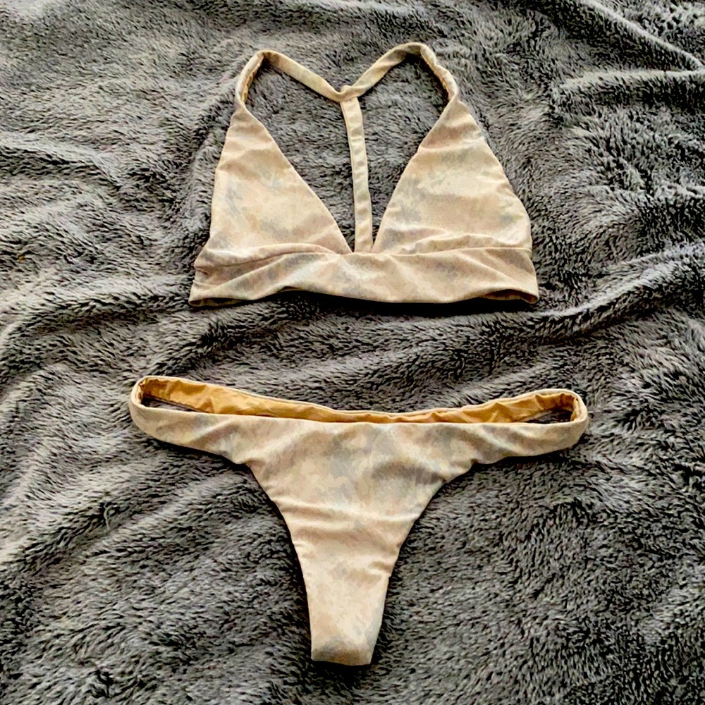 The Girl and The Water Pale Fade Snakeskin Bikini